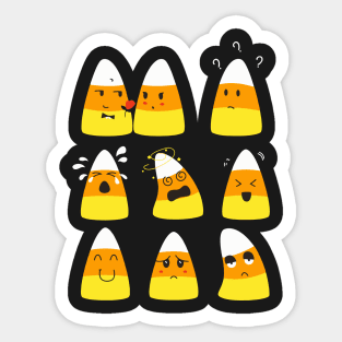 Candy Corn Emoticons Sticker